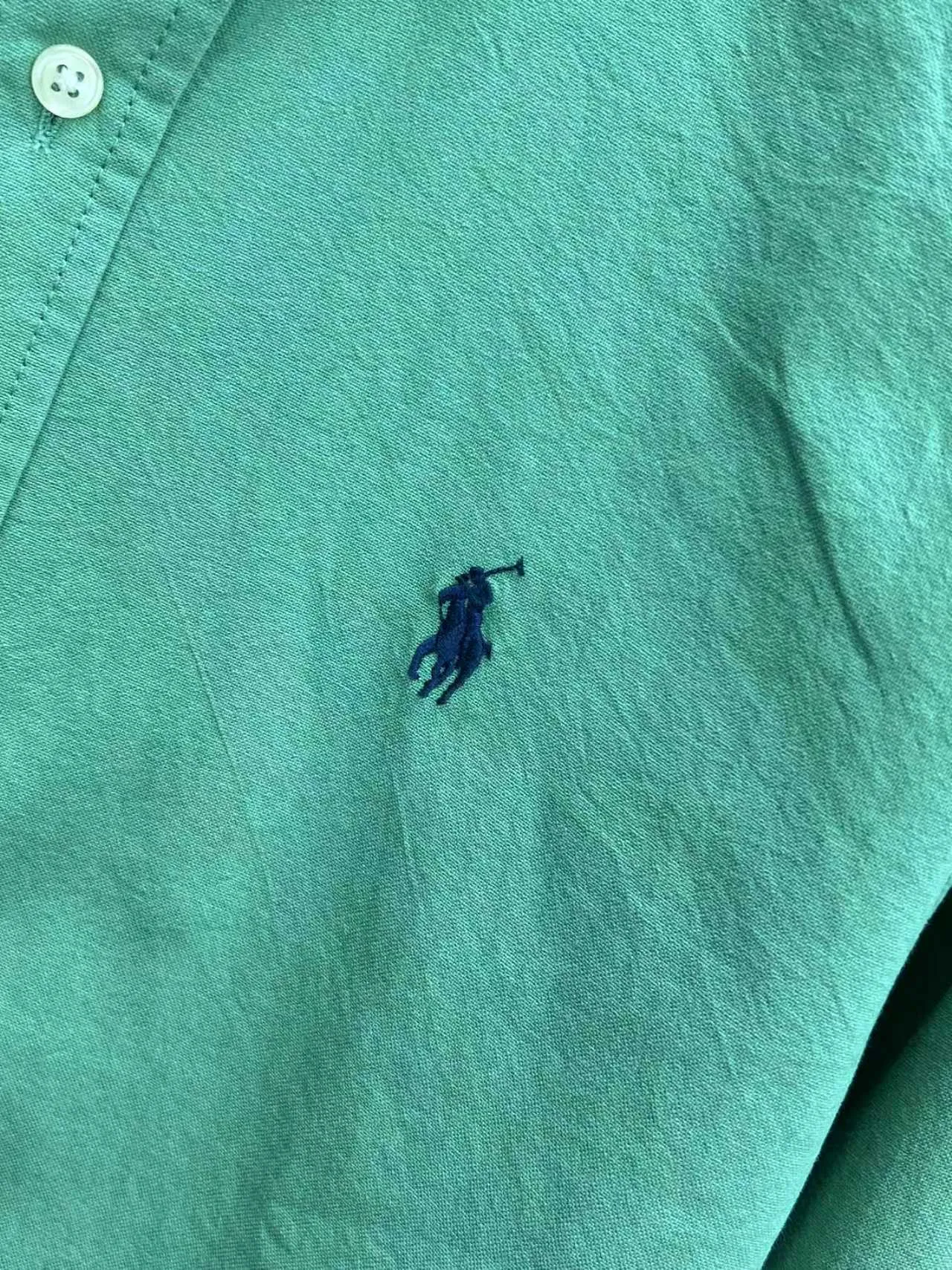 P360 Polo 25ss new solid color logo embroidered buttoned long-sleeved shirt men's high version code number: XS.S.M.L.XL.